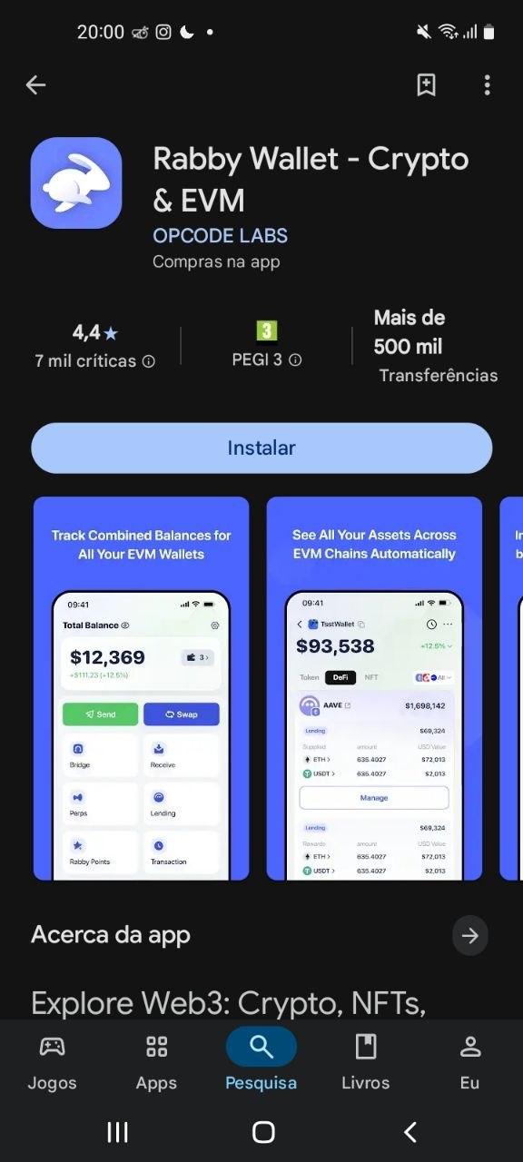 Passo 1 — Instale a Rabbit Wallet